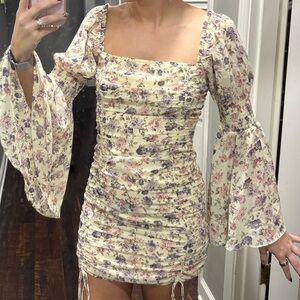 Vici Cream Floral Skirt